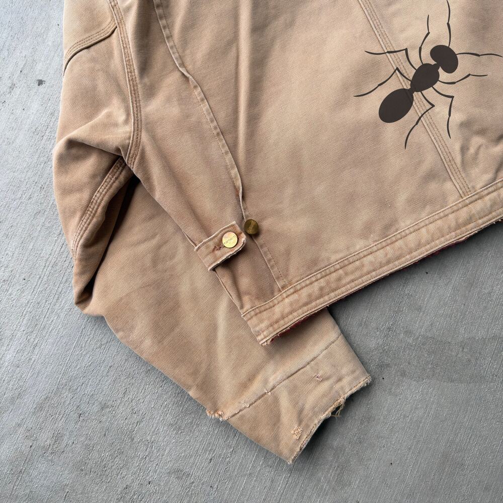 Vintage Y2K Carhartt brown cropped Detroit style work wear jacket - Picture 7 of 8